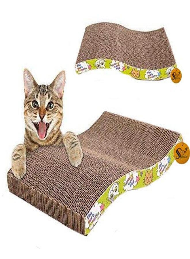 سايج سكوير لوح خدش مربع كبير الحجم من سيج، لعبة صحية مع النعناع البري للقطط والقطط الصغيرة والجراء، لون أصفر - Image 1